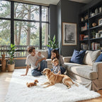 5x8 White Shag Area Rug for Living Room, Fluffy Plush Carpet