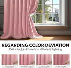 Deconovo Blackout Curtains, Thermal Insulated, W42 x L63 2 Panels, Back Tab, Machine Washable, Room-Darkening Drapes for Bedroom/Living Room Coral Pink