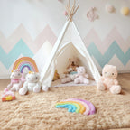 OLANLY Area Rugs for Living Room Bedroom, Machine Washable 4x5.9 ft Soft Fluffy Shaggy Bedside Rug, Indoor Floor Carpet for Kids Girls and Boys, Dorms, Nursery Rooms, Home Decor Aesthetic, Beige