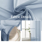 MIULEE Dusty Blue Sheer Curtains 54 X 90 Inches, 2 Panels