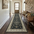 RELEANY Area Rugs 2'x8' Runner Rug Non Slip Washable for Kitchen Hallway Bedroom Beside Laundry Room Bathroom Rug, Floor Carpet, Vintage Black Brown Neutral