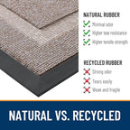 OLANLY Front Door Mat Indoor Outdoor Entrance, Waterproof All-Season, All-Weather Doormat, Sturdy Natural Rubber, Low Profile, Easy Clean Patio Porch Entryway Mat, 47x17, Camel