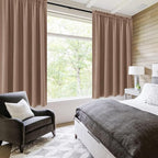 DWCN Blackout Curtains for Bedroom – Rod Pocket Thermal Insulated Noise Reducing Noise Reducing Drapes for Living Room, W 60 x L 63 Inch, 2 Panels, Khaki