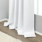 Short Blackout Curtains 54 Inch Length 2 Panels for Bedroom White Linen Textured Black Out Country Farmhouse Curtains for Small Bathroom Windows Kitchen Door Back Tab Pocket Cafe Drapes for Bay Window