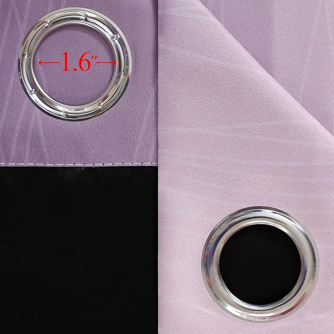 Pink and Purple Ombre Blackout Curtains for Girls Bedroom 54 Inches Long