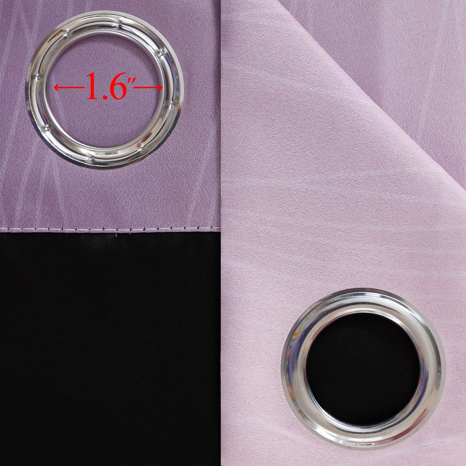 Pink and Purple Ombre Blackout Curtains for Girls Bedroom 54 Inches Long