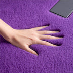 Ashler HOME DECO Ultra Soft Faux Rabbit Fur Chair Couch Cover Area Rug for Bedroom Floor Sofa Living Room Purple 4 x 4 Feet