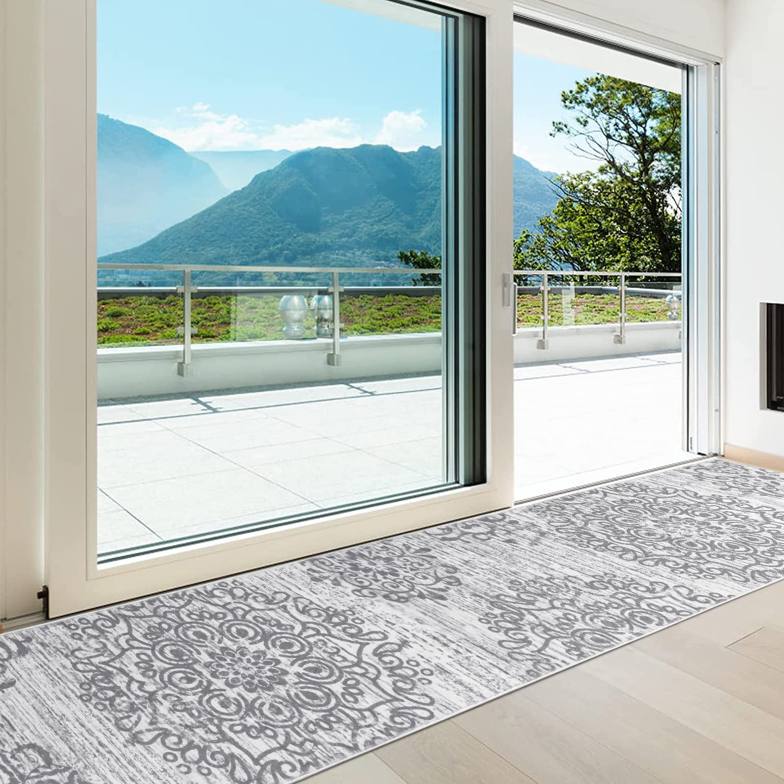 HEBE Hallway Runner Rug 2'x10', Washable Non Slip Kitchen Rug Runner