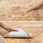 Pionblank Fluffy Runner Rugs for Bedroom 2x6, Camel