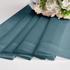OWENIE Sheer Curtains 96 inches Long for Bedroom Living Room 2 Panels Set, Farmhouse Rod Pocket Light Filtering Voile Sheer Curtain, 42Wx96L inch, Dusty Blue