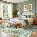 RELEANY Washable 5'x7' Abstract Area Rug for Living Room Light Green