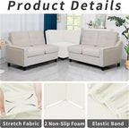 Easy-Going Stretch Sectional Corner Sofa Slipcover 1-Piece Couch Sofa Cover Furniture Protector Soft with Elastic Bottom for Kids, Pet, Spandex Jacquard Fabric Cream