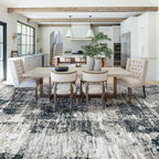 10x14 Area Rugs for Living Room, Washable Modern Abstract Large Area Rug Neutral Soft Non Slip Kids Rug Stain Resistant Indoor Carpet for Bedroom Dining Room Playroom Office(BlackGrey, 10'x14')