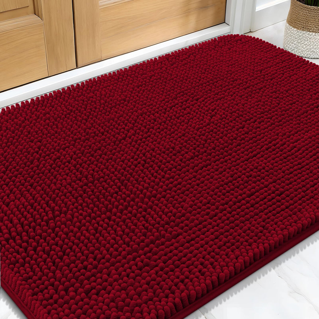 OLANLY Dog Door Mat for Muddy Paws 34x21, Super Absorbent Chenille Mud Mat