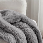 Bedsure GentleSoft Fluffy Grey Throw Blanket, Grey Decor Cozy Gifts for Women Men, Soft Sherpa Fleece Fuzzy Plush Thick Warm Faux Fur Throw Blanket for Couch Bed Sofa, Gray Gifts, 50x60