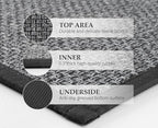 eqivei Kitchen Rugs Non Skid Washable Set of 2 PCS, Absorbent Runner Rugs for Kitchen, Farmhouse Weave Floor Mats in Front of Sink, 17.3"x 47"+17.3"x 29" (Inky)