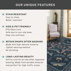 Blue 5x8 Washable Living Room Rugs - Stain Resistant Non Slip Insect Rug for Dining Room, Low Pile & Soft Carpet for Bedroom, Dark Vintage Décor Indoor, Non Skid with Rubber Backing