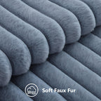 decorUhome Fall Faux Fur Throw Pillow Covers 18x18 Set of 2 Grey Blue