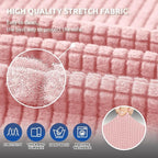 KEKUOU Stretch Sofa Cover Slipcover ，Couch Covers for 3 Cushion Couch Sofa pet Friendly (78"-94") Furniture Protector Sofa with Elastic Bottom for Kids,Dog, Jacquard Small Checked(Large,Dusty Pink)