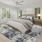 XLUEZ 8x10 Area Rugs for Living Room, Washable Modern Abstract Large Area Rug Neutral Soft Non Slip Kids Rug Stain Resistant Indoor Carpet for Bedroom Nursery Dining Room Playroom(BlackGrey, 8'x10')
