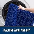 OLANLY Dog Door Mat for Muddy Paws 70x35, Super Absorbent Chenille Mud Mat