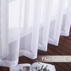 NICETOWN White Sheer Curtains 72 inches Long - Silver Eyelet Top Light Filtering Window Drapes Airy & Breathable Living Room Voile Panels for Flat/Apartment, 74" W Total 2 Pieces