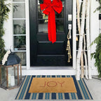 Front Door Mat Outside Entrance - 2x3 Striped Non-Slip Washable Welcome Doormat Indoor Outdoor Entrance Navy Blue Coastal Rug Small Throw Rugs for Entryway Bedroom Kitchen Front Porch Decor