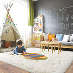 Pionblank 8x10 Rug for Living Room, Fluffy Large Area Rug, Cream White