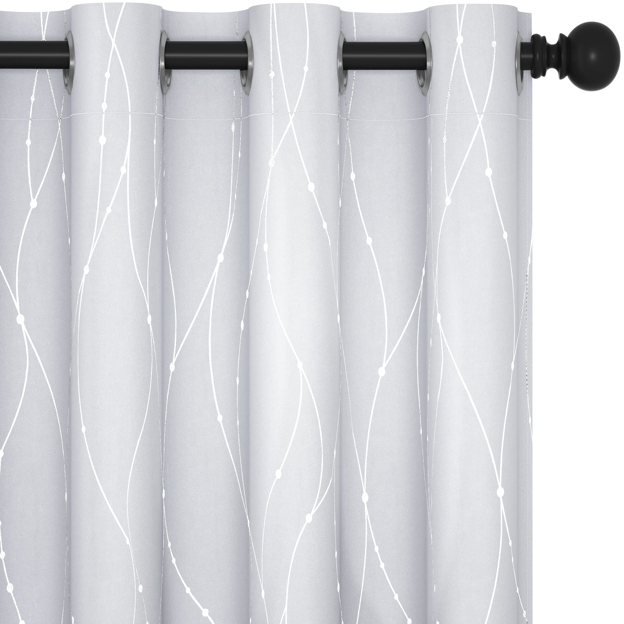 Deconovo Living Room Curtains 45 Inches Long, Blackout Curtains for Bedroom