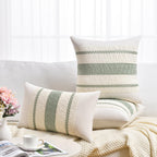 Fancy Homi Set of 1 Sage Green Boho Lumbar Decorative Throw Pillow Covers 16x24 Inch for Living Room Bedroom Couch Bed Sofa, Rustic Retro Cushion Case, Bohemian Room Home Decor, Women Teen Girls Gift