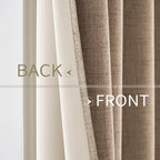 MIULEE 100% Blackout Linen Textured Curtains for Bedroom Solid Thermal Insulated Copper Brown Grommet Room Darkening Curtains & Drapes Luxury Decor for Living Room Nursery 52 x 63 Inch (2 Panels)