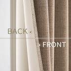 MIULEE 100% Blackout Linen Textured Curtains for Bedroom Solid Thermal Insulated Copper Brown Grommet Room Darkening Curtains & Drapes Luxury Decor for Living Room Nursery 62 x 84 Inch (2 Panels)