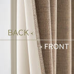 MIULEE 100% Blackout Linen Curtains for Bedroom 52x120 Inches Copper Brown