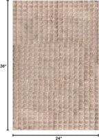 Nuloom Jeni Taupe, 2' x 3', Solid Faux Rabbit, Fluffy and Cozy, High Traffic, Stain Resistant, Easy Clean, Durable Washable Area Rug for Bedroom, Living Room, Dining, Den, Foyer, Entryway