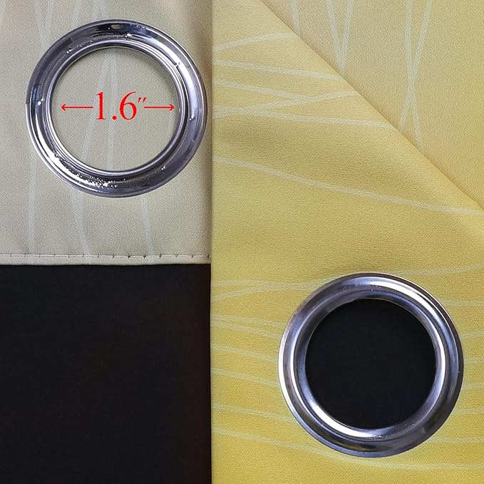 Yellow and Grey Ombre Blackout Curtains for Living Room 42Wx54L Inch Length