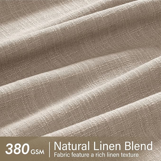 MIULEE Pinch Pleated Thick Linen Curtains 108 Inches Long 2 Panels for Living Room Bedroom, Extra Long Linen Drapes Pinch Pleat Back Tab Rustic Farmhouse Foor to Ceiling Curtains with Hooks, Taupe