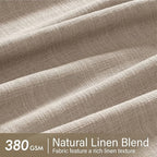 MIULEE Pinch Pleated Thick Linen Curtains 102 Inches Long 2 Panels for Living Room Bedroom, Pinch Pleat Drapes Back Tab Memory Trained Rustic Farmhouse Window Curtains with Hooks&Rings, Taupe