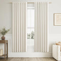 Guken 100% Blackout Linen Curtains for Bedroom 76 Inches Long Natural Cream Black Out Curtain Back Tab Thermal Insulated Room Darkening Window Drapes for Living Room 2 Panels Beige Ivory 52x76