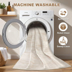 Nakagishi Boho 8x10 Area Rug Living Room Rugs Machine Washable Beige
