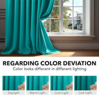 Deconovo Blackout Curtains, Thermal Insulated, W52 x L108 2 Panels, Back Tab, Machine Washable, Room-Darkening Drapes for Bedroom/Living Room Turquoise