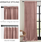 RYB HOME Girls Curtains for Bedroom, Back Tab Room Darkening Baby Kids Velvet Curtains 84 inches Long for Nursery, W 52 x L 84, 2 Panels Set