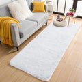 OLANLY 2x5 Machine Washable Runner Rugs for Hallway, Soft Fluffy Shaggy Bedside Rugs for Bedroom, Living Room, Indoor Floor Carpet for Kids Girls and Boys, Nursery Rooms, Home Decor Aesthetic, White
