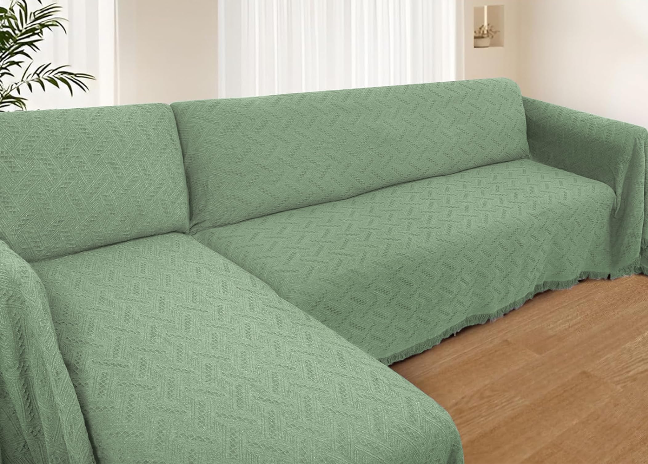 HOMERILLA 2 Piece Sectional Couch Cover for L Shape Sofa Sage L