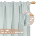 LAMIT Light Filtering Linen Curtains 63 Inch Length for Bedroom, Light Blue