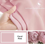 Deconovo Blackout Curtains, Thermal Insulated, W42 x L72 2 Panels, Back Tab, Machine Washable, Room-Darkening Drapes for Bedroom/Living Room Coral Pink
