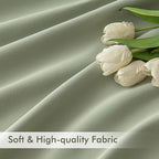 MIULEE Sage Green Back Tab Blackout Curtains 96 Inch Length 2 Panels Set for Living Room Bedroom Privacy, Rod Pocket/Pinch Pleated Thermal Insulated Room Darkening Light Blocking Drapes, W66xL96