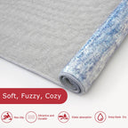 KOZYFLY 3x5 Rug Modern Ombre Living Room Area Rug, Washable Rugs for Bedroom Non-Slip Soft Stain Resistant Striped, Print Blue/Grey/Beige Abstract Carpet for Living/Laundry/Kid Room