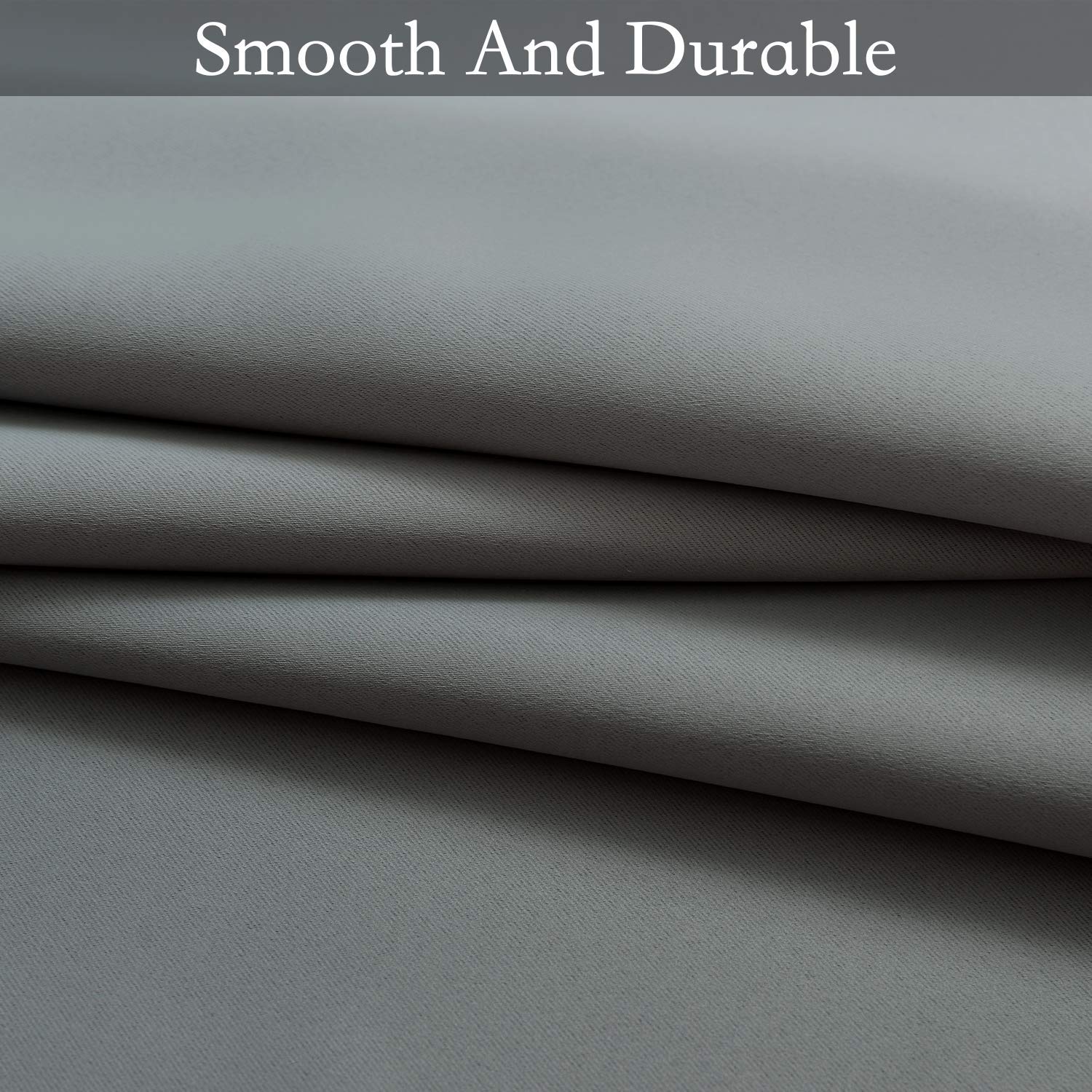 SimpleHome Grey to Grey White Ombre Room Darkening Curtains 72 Inch