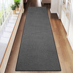 YDKGL 2x8 ft Runners for Hallways Extra Long Woven Washable Kitchen Runner Mat Rugs Non Slip, Soft Entryway Laundry Hall Floor Runner Carpet for Bedroom Hallway Living Room, Black