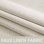 MIULEE Linen Texture Curtains for Bedroom Solid 100% Blackout Thermal Insulated Linen Beige Curtains Grommet Room Darkening Drapes for Living Room Nursery 52x90 Inch (2 Panels)